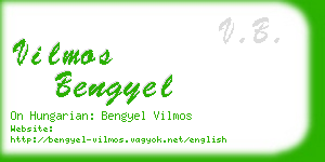 vilmos bengyel business card